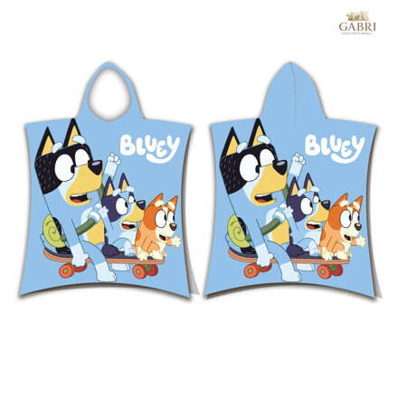 Jerry Fabrics Plážová osuška pončo Bluey Skate 50x115 cm