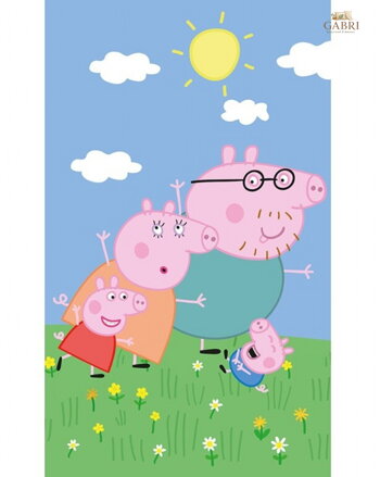 Carbotex Dětský ručník Prasátko Pepina s rodinkou 30x50 cm