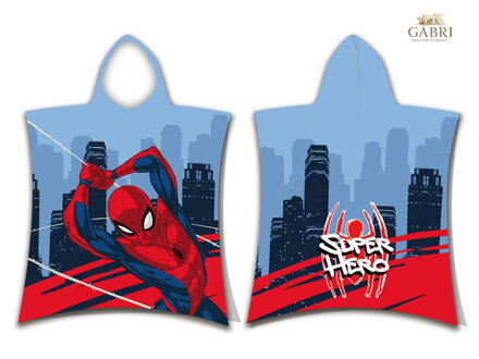 Jerry Fabrics Plážová osuška pončo Spider-man Super hero 50x115 cm