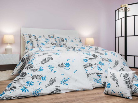 Dadka Povlečení krep Agáta denim na bílém 140x200, 70x90 cm