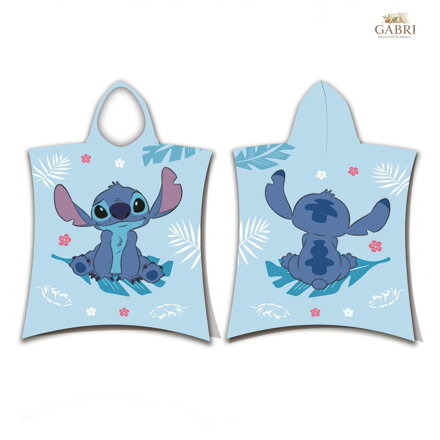 Jerry Fabrics Plážová osuška pončo Lilo and Stitch Blue 50x115 cm