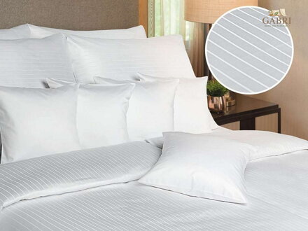 Dadka Povlečení atlas grádl Polycotton bílý pruh 140x200, 70x90 cm