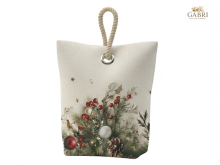 Forbyt Vánoční dveřní zarážka Cesmína CYH6024GC 22x23 cm