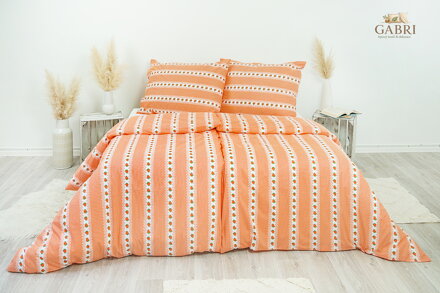 Ložní povlečení bavlněné Stanex Barunka oranžová (LS175), 140 x 220 + 90 x 70, Zip