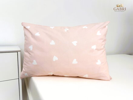 Povlak na polštářek bavlněný Stanex Srdíčka pink (LS433), 40 x 60, Knoflíkové