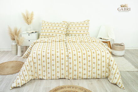 Ložní povlečení bavlněné Stanex retro béžové (LS250), 140 x 200 + 90 x 70, Knoflíkové