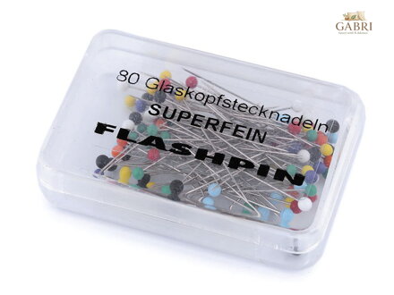 Špendlíky se skleněnou hlavičkou délka 34 mm