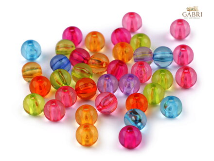 Plastové korálky Transparent Ø8 mm