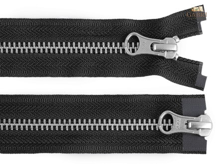 Zip kovový YKK No 5 dělitelný 2 jezdce / dvoucestný 60 cm na kožené bundy