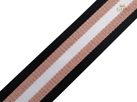 Hladký oboustranný popruh s lurexem šíře 50 mm