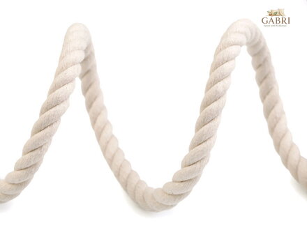 Bavlněná šňůra kroucená  Ø10 mm tuhá, macrame