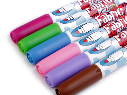Fixy na textil sada 6 ks