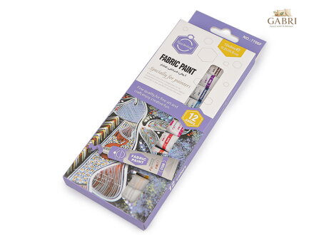 Barvy na textil sada 12 barev x 6 ml