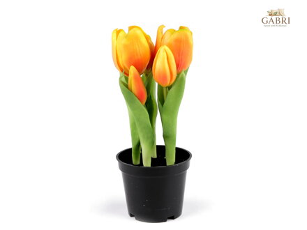 Umělé tulipány v květináči