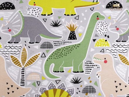 Bavlněná látka / plátno dinosaurus