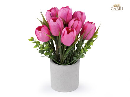 Umělé tulipány v květináči