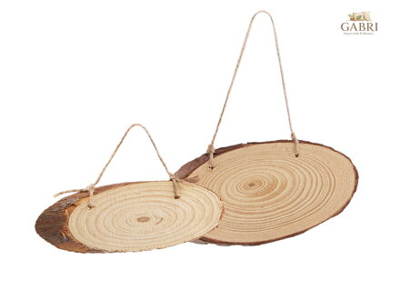 Dřevěný ovál / cedulka s kůrou k dotvoření