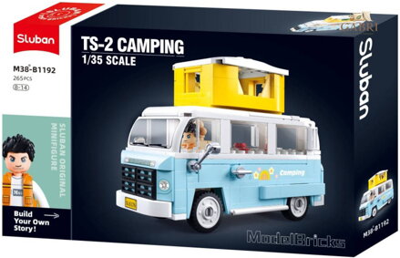 SLUBAN Model Bricks Auto obytný vůz TS-2 265 dílků + figurka STAVEBNICE