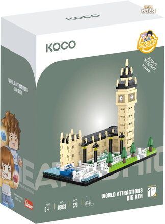 KOCO Stavebnice mini Big Ben 523 dílků + 2 figurky plast v krabici