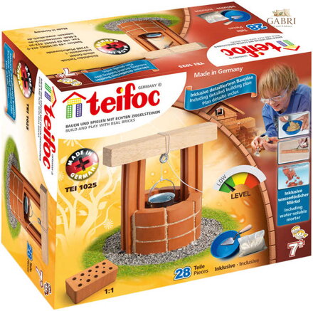 TEIFOC Studna II 28 dílků pálené cihličky v krabici 1025 STAVEBNICE