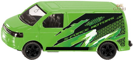 SIKU Auto Volkswagen Transporter T5 zelený s potiskem kovový model 1585