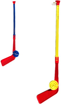 Hokejka dětská 74cm set hokejová hůl barevná s pukem mix barev plast