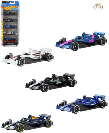 MATTEL HOT WHEELS Auto kovový angličák 1:64 Formule 1 set 5ks