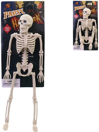 Kostlivec strašidelná dekorace Halloween kostra s poutkem na zavěšení