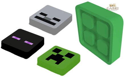 PIXIE CREW & MINECRAFT Odznáček reflexní + 3 multipixely silikon