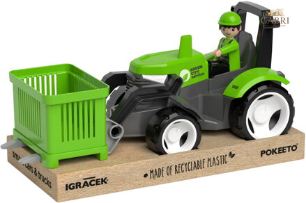 EFKO IGRÁČEK MultiGO Zelený traktor s videlmi s figurkou a paletou Eko
