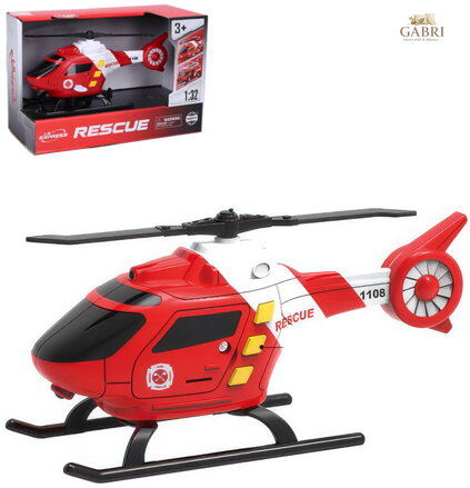 Vrtulník záchranářský 17cm helikoptera na baterie Světlo Zvuk