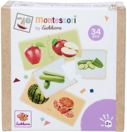 EICHHORN DŘEVO Montessori puzzle baby ovoce a zelenina dvojice