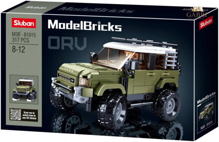 SLUBAN Model Bricks Auto anglický vůz SUV 317 dílků + 1 figurka STAVEBNICE