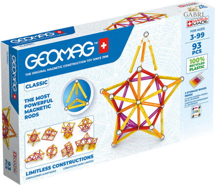 GEOMAG Classic oranžová 93 dílků Eko magnetická STAVEBNICE