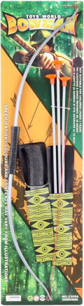 Luk dětský 60cm set se 3 šípy a nožem na přísavku plastový herní set
