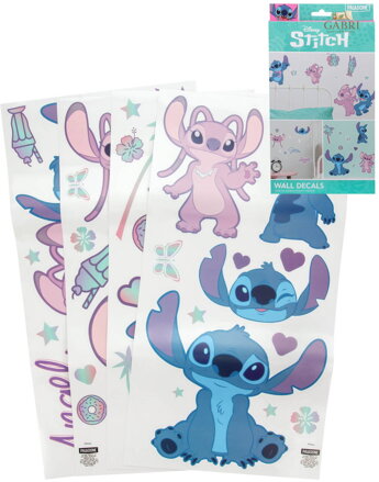 Samolepky na stěnu Disney Stitch & Angel nástěnná dekorace 58ks