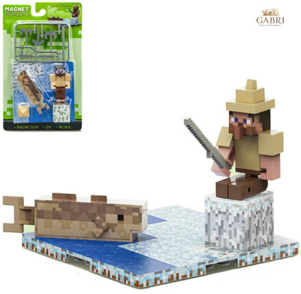 Stavebnice Magnet World 3D magnetická skádačka Rybář a rybka
