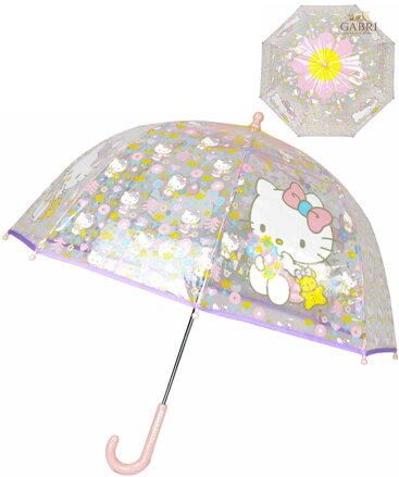 Deštník dětský Hello Kitty průhledný 67x71cm manuální otevírání