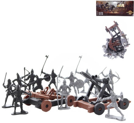 Rytíři akční figurky 6cm s bojovými vozy herní set v sáčku