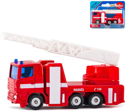 SIKU Auto požární vůz Hasiči s výsuvným žebříkem model kov CZ 1015 061