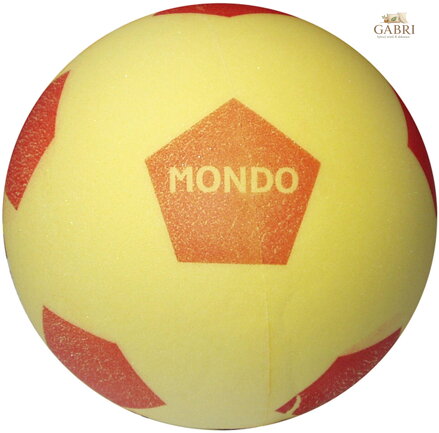 MONDO Soft míč žlutý kopací molitanový 20cm potisk na kopanou