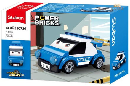 SLUBAN Power Bricks Auto policie s očima zpětný chod 44 dílků STAVEBNICE
