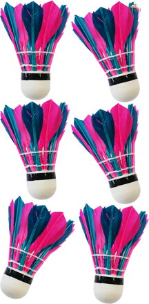 ACRA Košík péřový dvojbarevný set 6ks na badminton v tubě