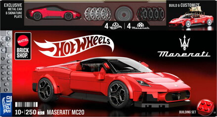MATTEL Mega Hot Wheels extrémní rychlost auto Maserati 250 dílků stavebnice