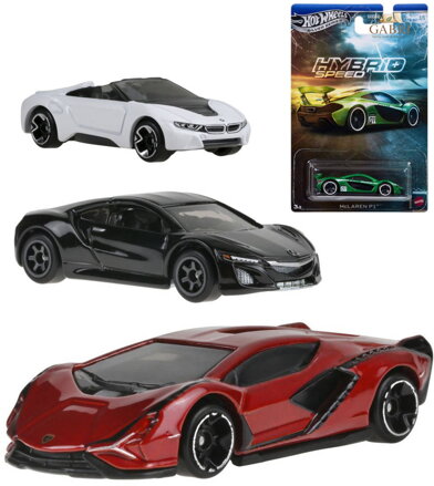 MATTEL HOT WHEELS Auto Rychlý hybrid angličák závodní svět 5 druhů kov