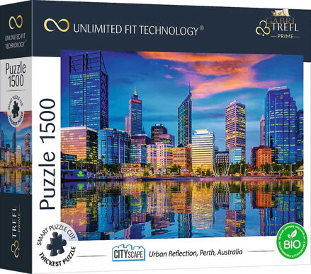 TREFL PUZZLE UFT Prémiové Odraz města Perth 85x85cm 1500 dílků skládačka