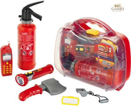 KLEIN Hasičský kufřík set hasicí přístroj s doplňky 6ks na baterie LED Světlo