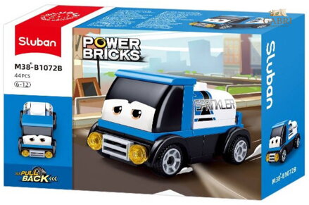 SLUBAN Power Bricks Cisterna modrá zpětný chod 44 dílků STAVEBNICE