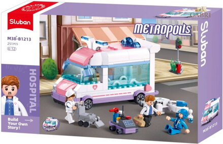 SLUBAN Metropolis Auto záchranná služba 251dílků + 3 figurky STAVEBNICE