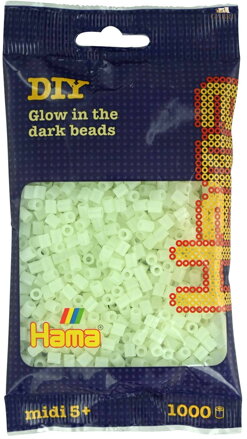 HAMA Korálky dětské zažehlovací svítící ve tmě set 1000ks v sáčku midi plast